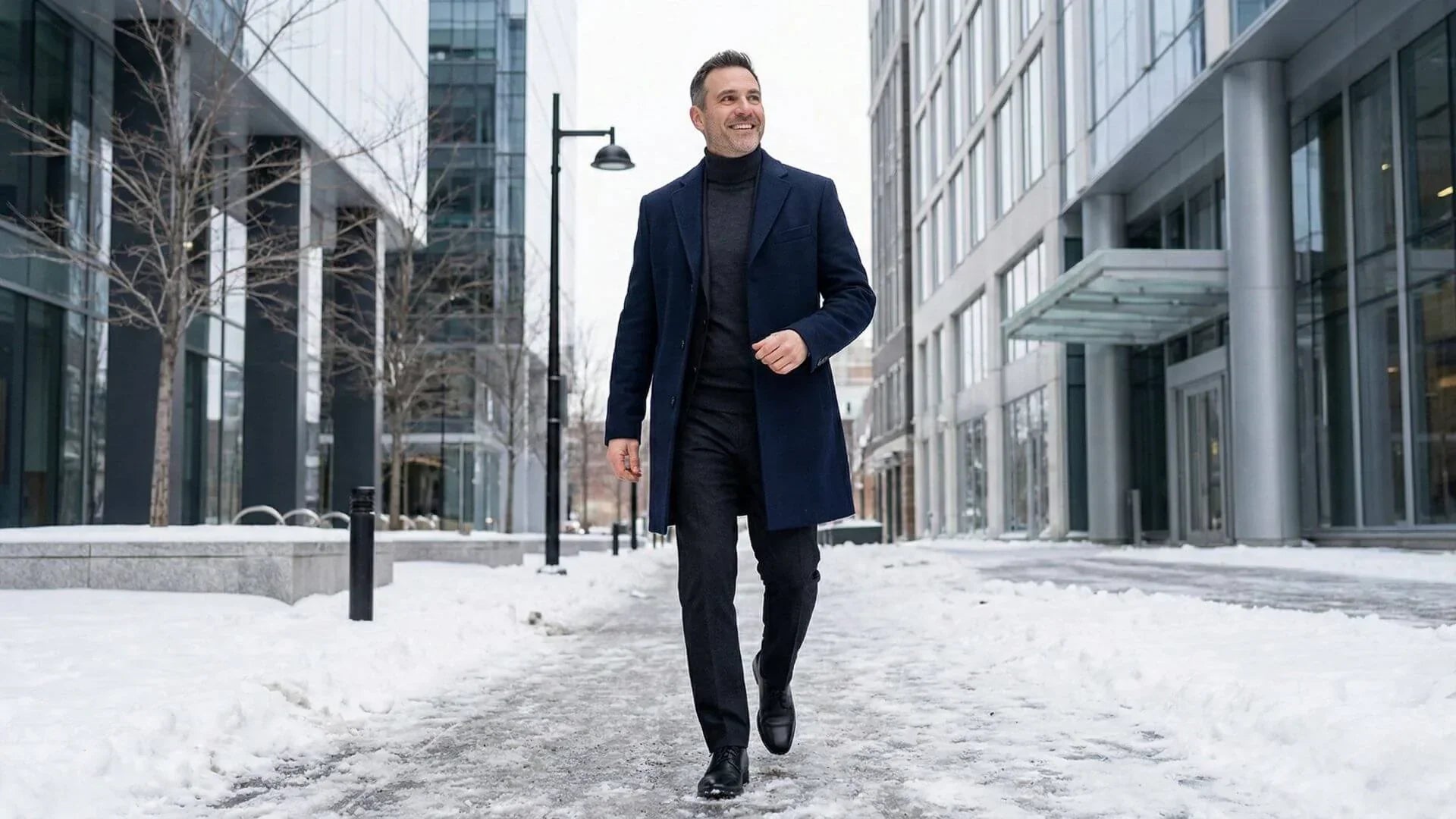 Man wearing Jupiter black elevator dress shoes with a suit