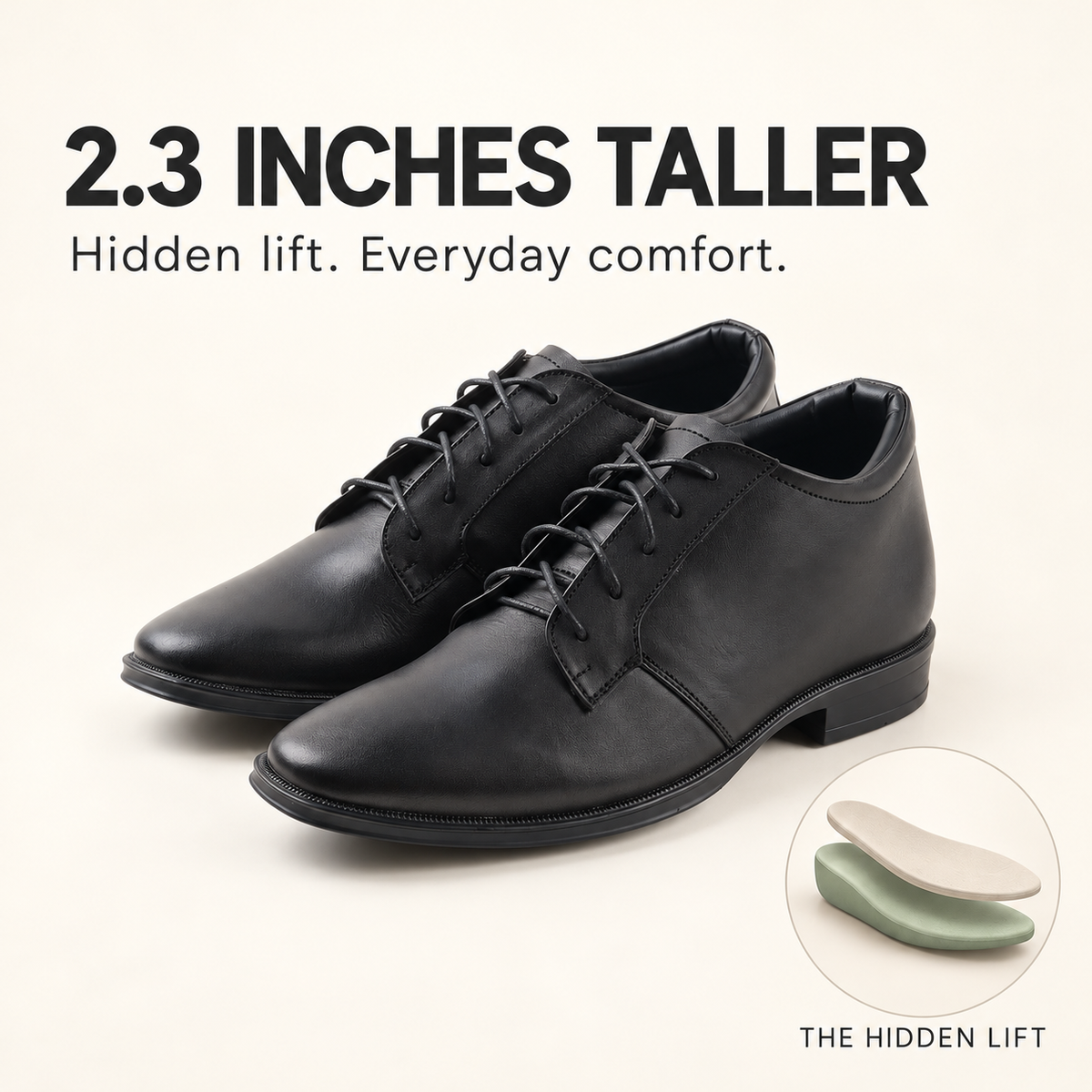 jupiter black with a 2.3-inch height boost and Kosen hidden insole layers