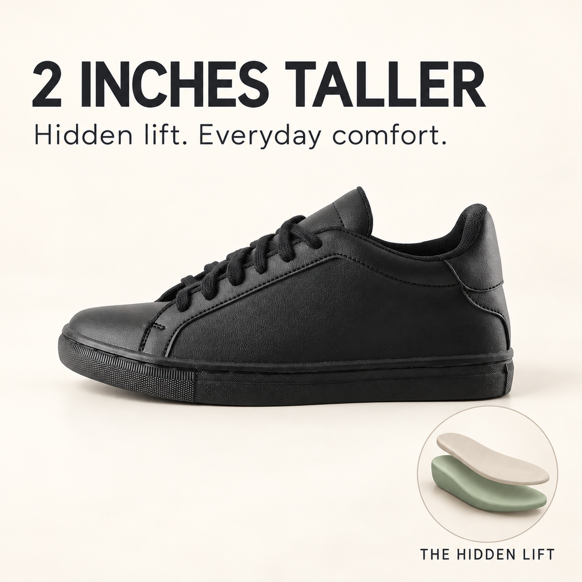 mercury all black with a 2-inch height boost and Kosen hidden insole layers