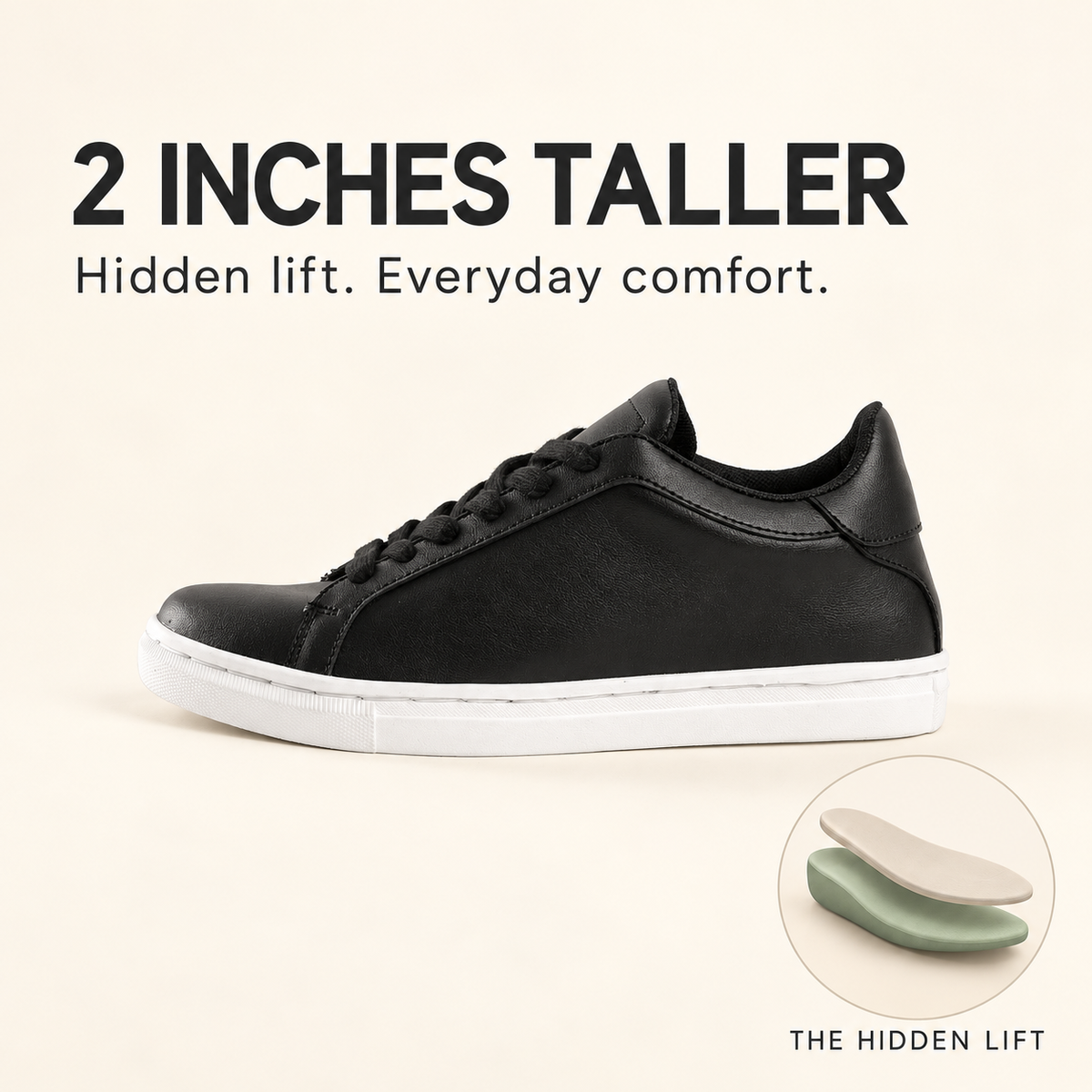 mercury black with a 2-inch height boost and Kosen hidden insole layers