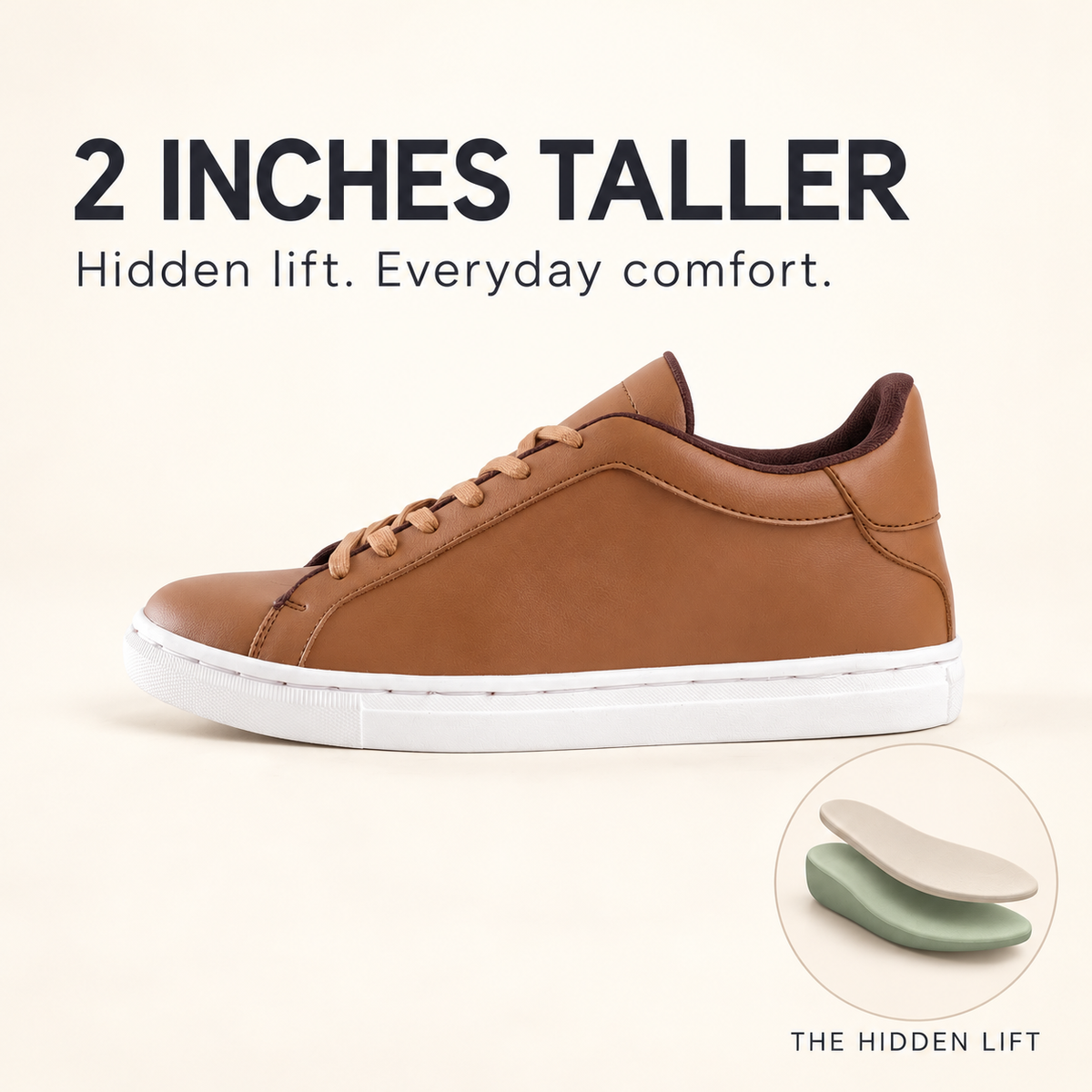mercury brown with a 2-inch height boost and Kosen hidden insole layers