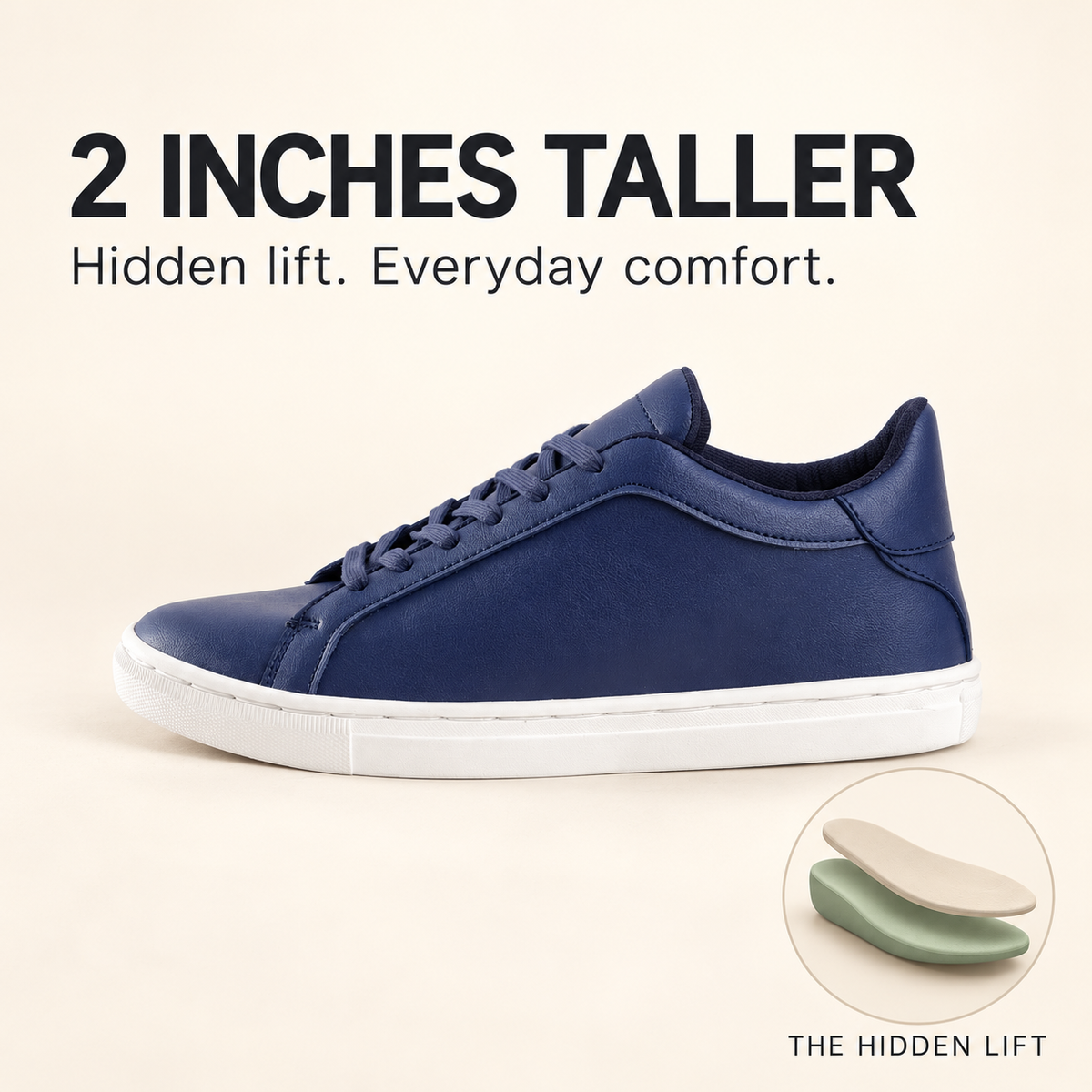 mercury navy with a 2-inch height boost and Kosen hidden insole layers