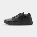 Side view of Mars Black elevator sneakers. Chunky black height increasing shoes with urban design.