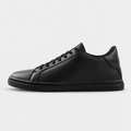 Side view of Kosen Mercury All Black elevator sneakers in a monochrome black low-top design.