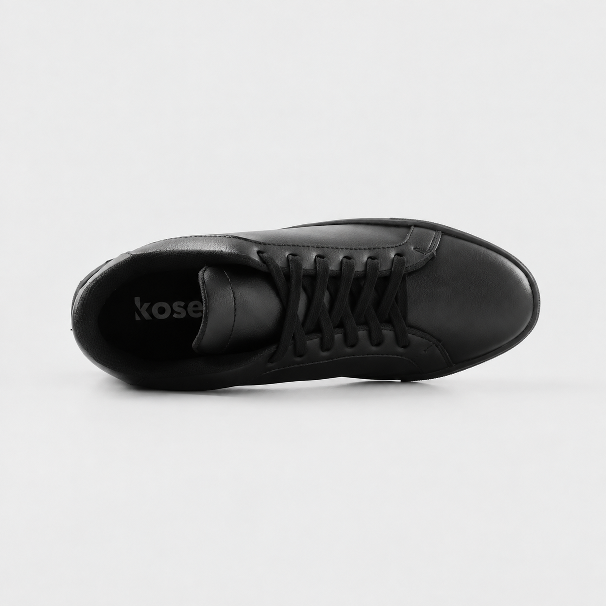 Inside view of Mercury All Black elevator sneakers showing comfortable lining and hidden 2 inch lift.