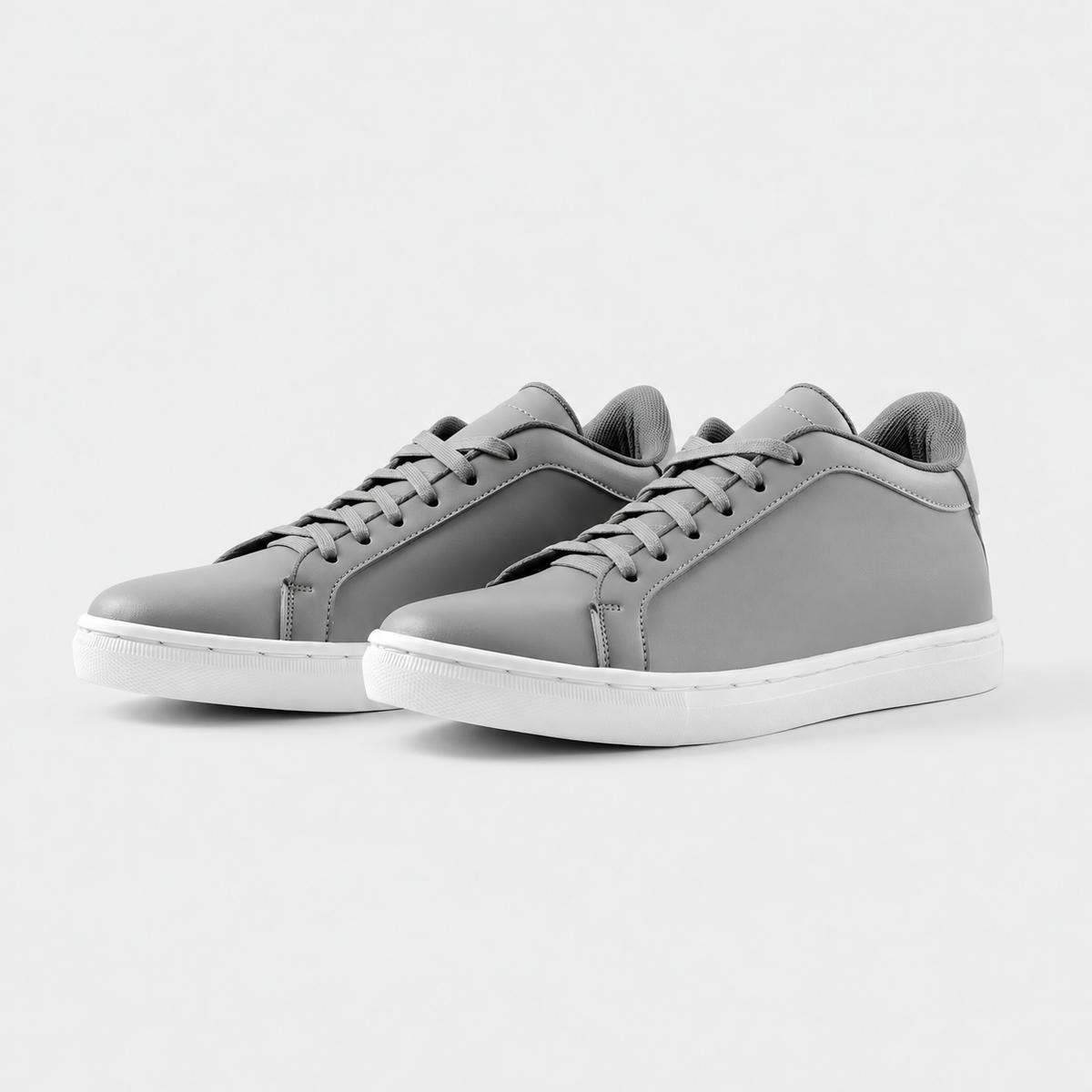 Pair of Kosen Mercury Gray elevator sneakers with a hidden 2-inch height boost.