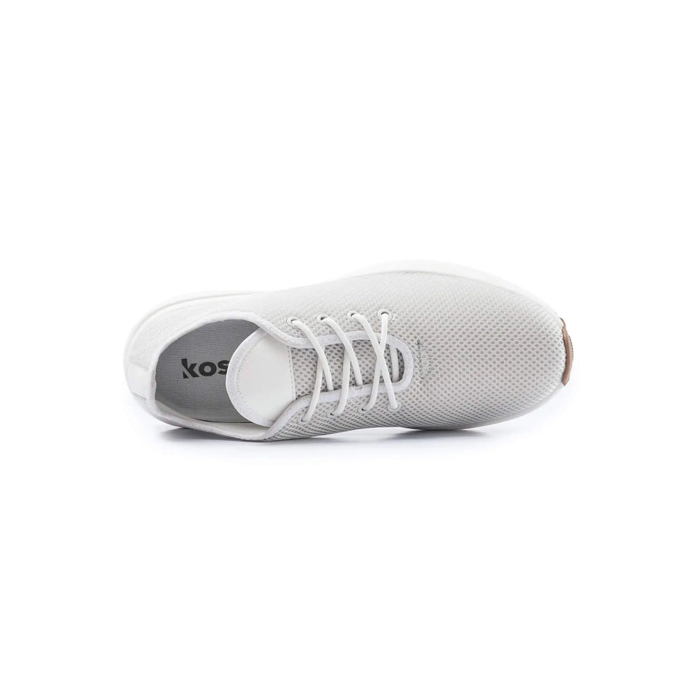Top view of Venus White elevator sneakers showing cushioned lining and hidden lift technology.