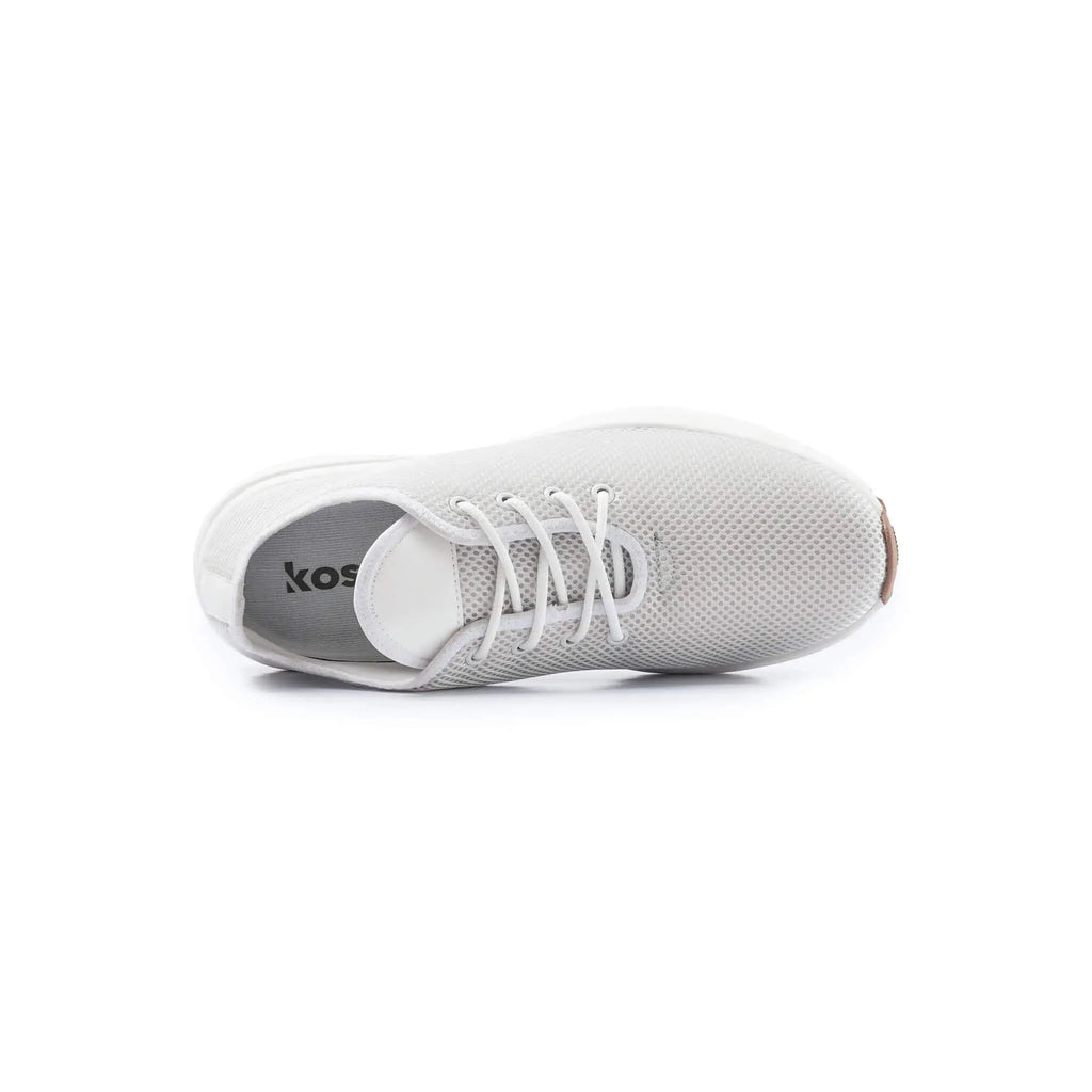Top view of Venus White elevator sneakers showing cushioned lining and hidden lift technology.